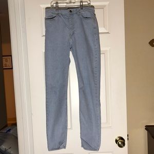 American Apparel light wash high waisted jeans